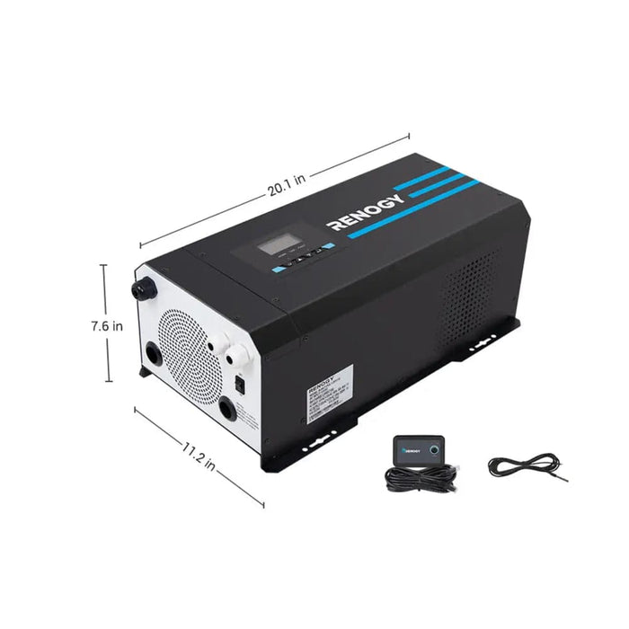 3000W 12V Pure Sine Wave Inverter Charger w/ LCD Display -