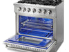 36 Inch Professional Dual Fuel Range in Stainless Steel -
