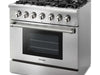 36 Inch Professional Dual Fuel Range in Stainless Steel -
