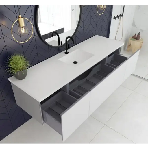 Vitri 36 Cloud White Bathroom Vanity with VIVA Stone Matte
