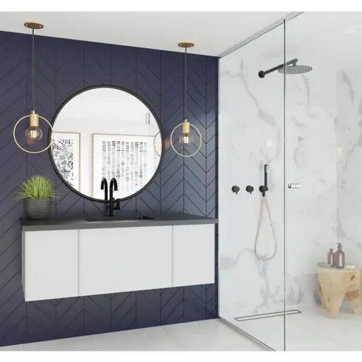 Vitri 48 Cloud White Bathroom Vanity with VIVA Stone Matte 
