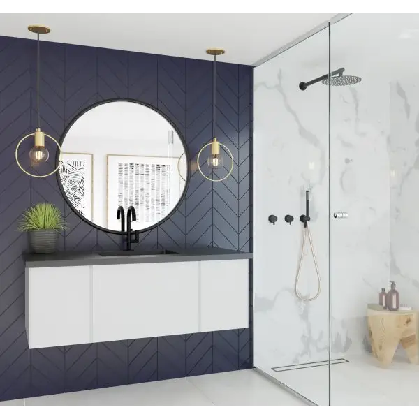 Vitri 48 Cloud White Bathroom Vanity with VIVA Stone Matte 