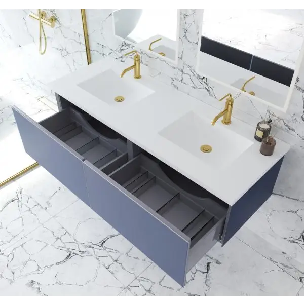 Vitri 60 Nautical Blue Double Sink Bathroom Vanity with VIVA