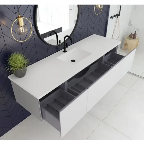 Vitri 72 Cloud White Single Sink Bathroom Vanity with VIVA 