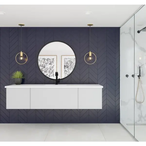 Vitri 72 Cloud White Single Sink Bathroom Vanity with VIVA 