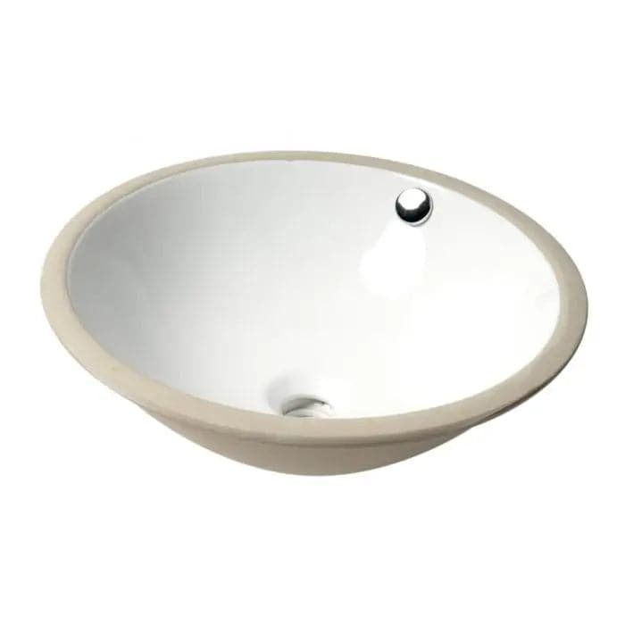 White 17 Round Undermount Ceramic Sink - Bathroom Products