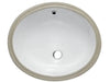 White Ceramic 18x15 Undermount Oval Bathroom Sink - Bathroom