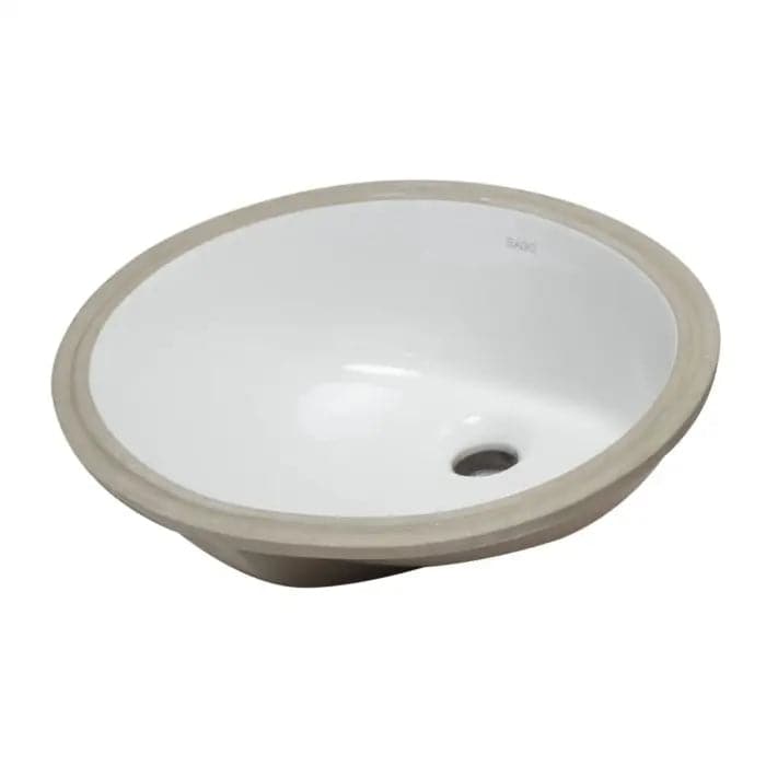White Ceramic 18x15 Undermount Oval Bathroom Sink - Bathroom