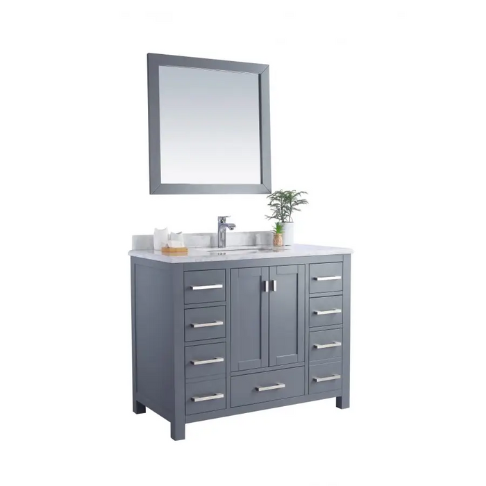 Wilson 42 Grey Bathroom Vanity with White Carrara Marble
