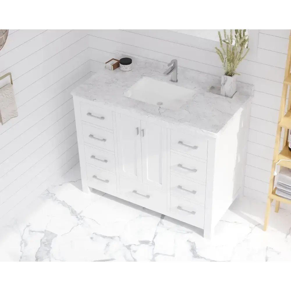 Wilson 42 White Bathroom Vanity with White Carrara Marble