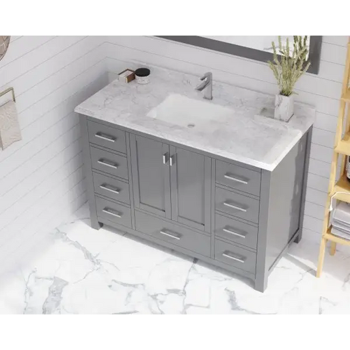 Wilson 48 Grey Bathroom Vanity with White Carrara Marble