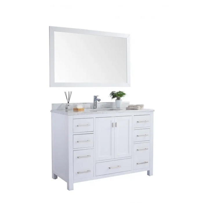 Wilson 48 White Bathroom Vanity with White Carrara Marble 