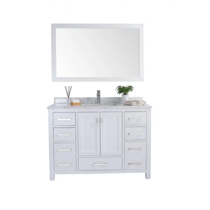 Wilson 48 White Bathroom Vanity with White Carrara Marble 