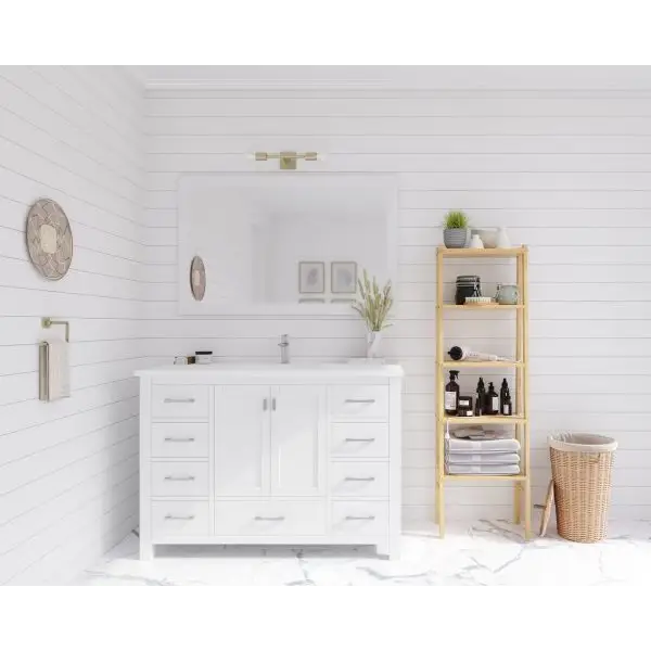 Wilson 48 White Bathroom Vanity with Matte White VIVA Stone 