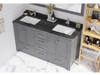 Wilson 60 Grey Double Sink Bathroom Vanity with Black Wood 
