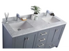 Wilson 60 Grey Double Sink Bathroom Vanity with White 