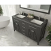 Wimbledon 60 Espresso Double Sink Bathroom Vanity with Black