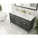Wimbledon 60 Espresso Double Sink Bathroom Vanity with Matte