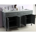 Wimbledon 60 Grey Double Sink Bathroom Vanity with Black