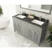 Wimbledon 60 Grey Double Sink Bathroom Vanity with Black