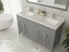 Wimbledon 60 Grey Double Sink Bathroom Vanity with White 