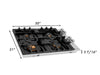 30 in. Dropin Cooktop with 4 Gas Burners and Black Porcelain
