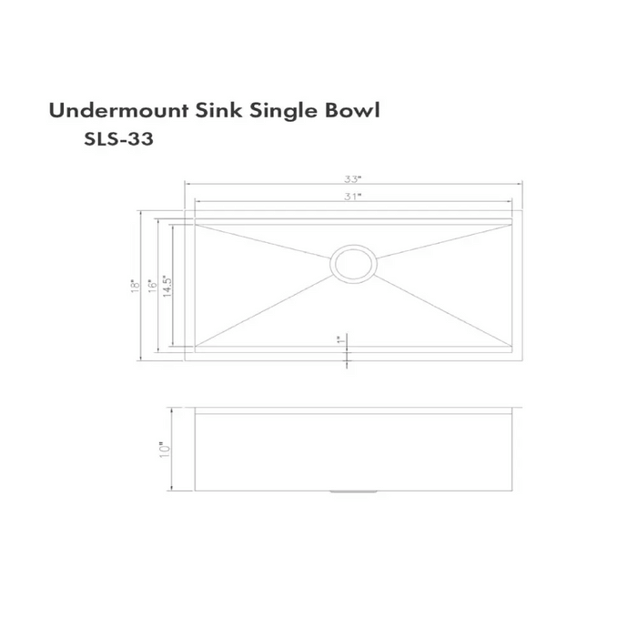33 Garmisch Undermount Single Bowl Kitchen Sink with Bottom