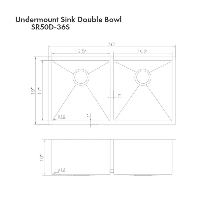 36 Anton Undermount Double Bowl DuraSnow® Stainless Steel
