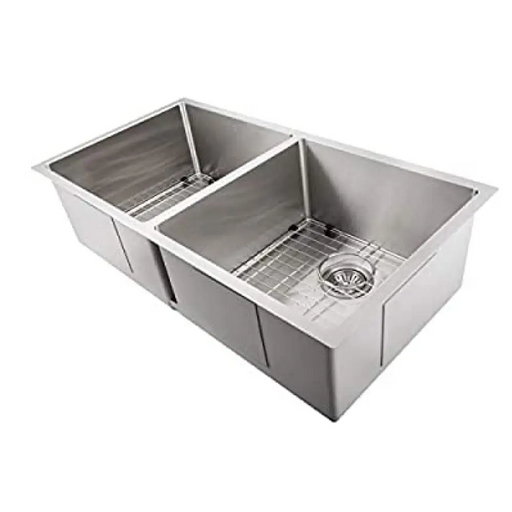 36 Anton Undermount Double Bowl Kitchen Sink with Bottom