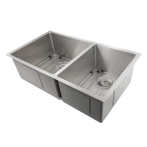 36 Chamonix Undermount Double Bowl Kitchen Sink with Bottom