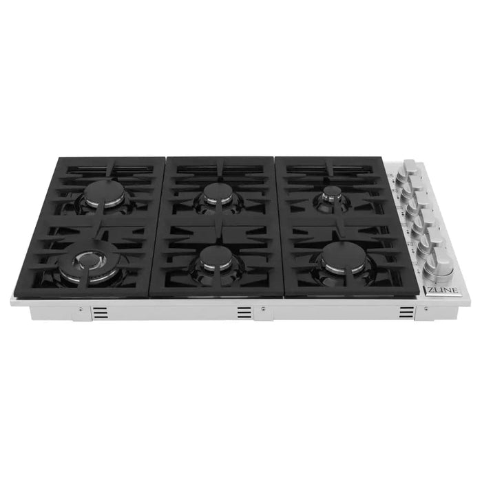 36 Dropin Gas Stovetop with 6 Gas and Black Porcelain Top