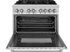 Stainless Steel Dual Fuel Range with Gas Stove and Electric