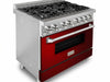 Stainless Steel Dual Fuel Range with Gas Stove and Electric
