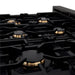 36 Porcelain Gas Stovetop in Black Stainless Steel with 6