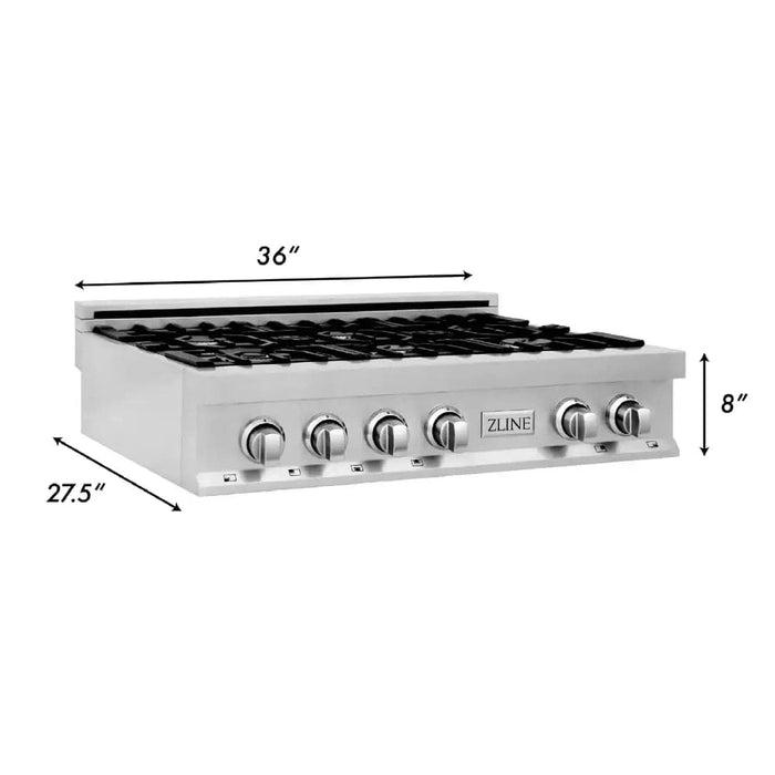 36 Porcelain Gas Stovetop with 6 Gas Burners (RT36) -