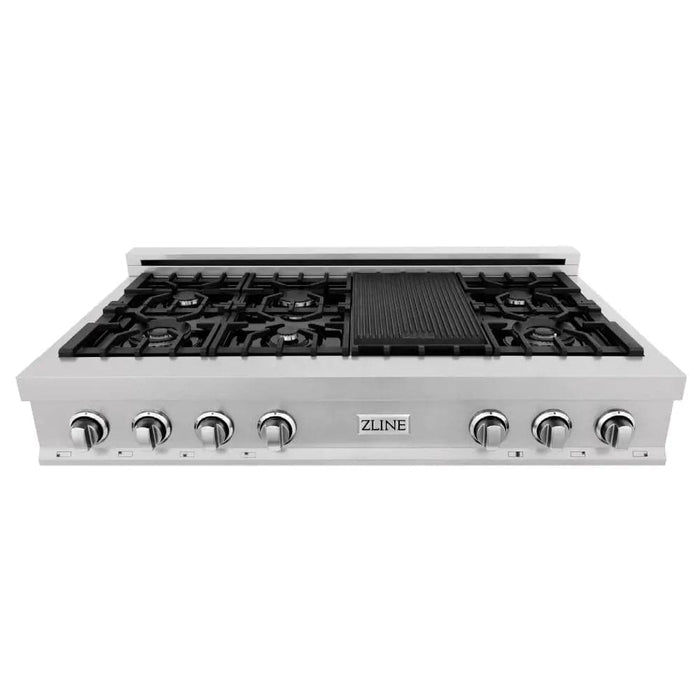 48 Porcelain Gas Stovetop in DuraSnow® Stainless Steel