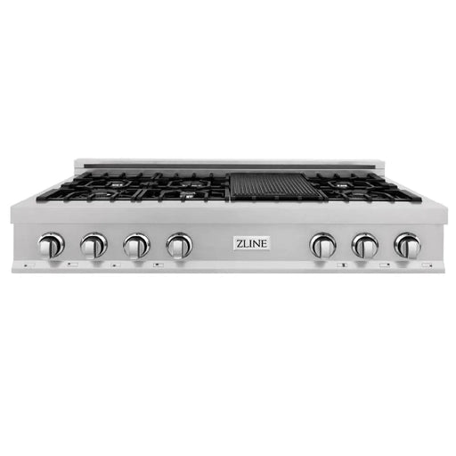 48 Porcelain Gas Stovetop in DuraSnow® Stainless Steel