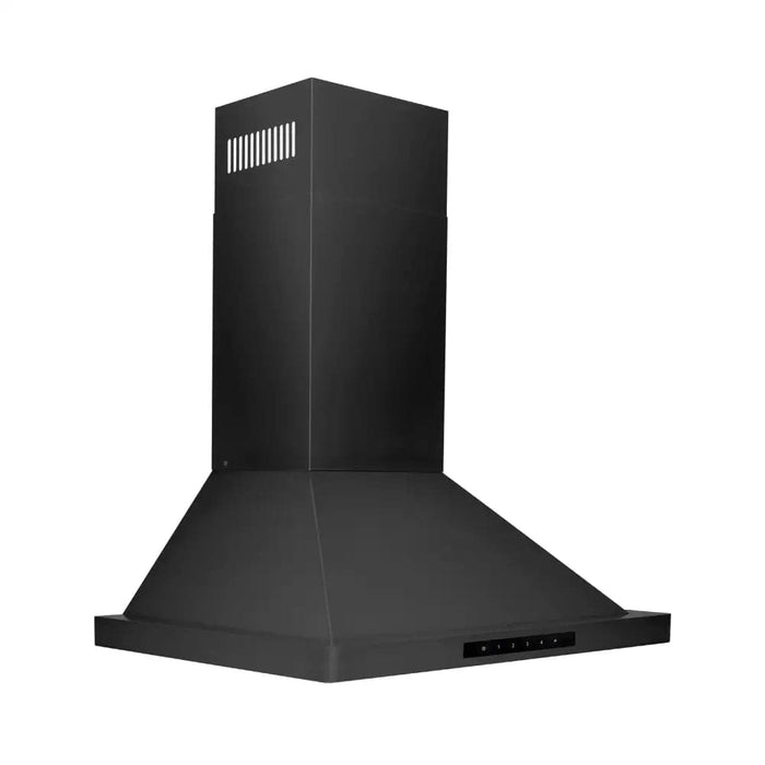 Convertible Vent Wall Mount Range Hood in Black Stainless