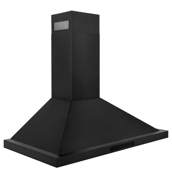 Convertible Vent Wall Mount Range Hood in Black Stainless