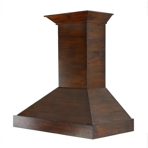 Convertible Vent Wooden Wall Mount Range Hood in Walnut