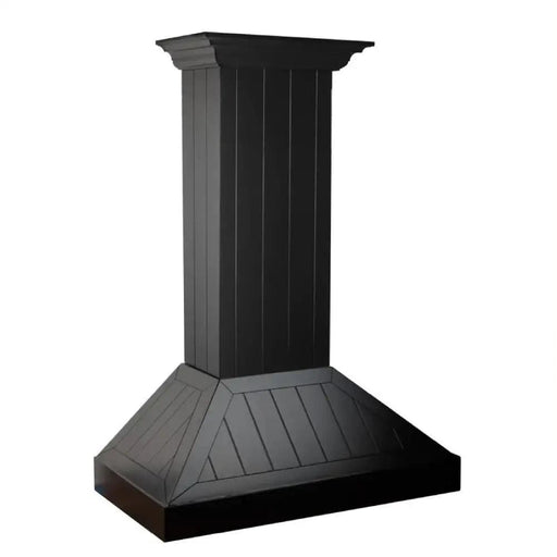 Wooden Wall Mount Range Hood In Black - Includes Motor