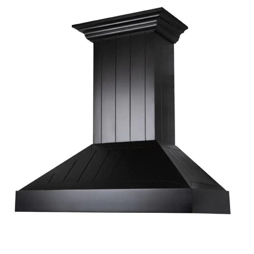 Wooden Wall Mount Range Hood In Black - Includes Motor